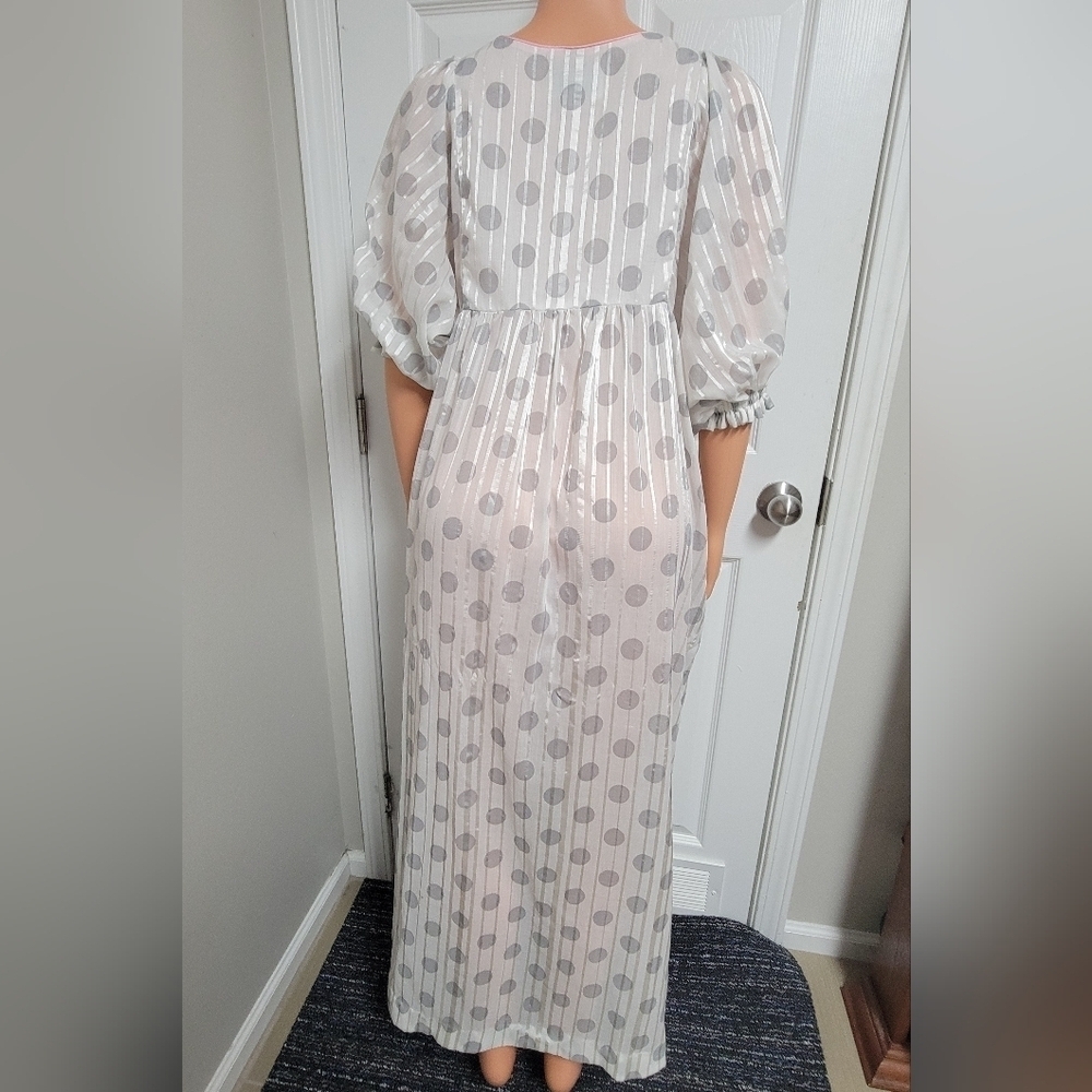 Vintage Christian Dior Lounge Wear Polka Dot Babydoll Dressing Gown. - Picture 3 of 16